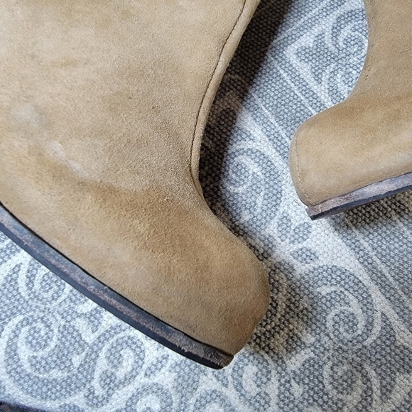 Jeffrey Campbell Rumble suede booties tan heel back zipper Size 8 - Picture 9 of 16